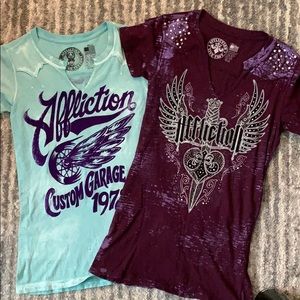 ‼️LOT OF 2‼️ Affliction Shirts